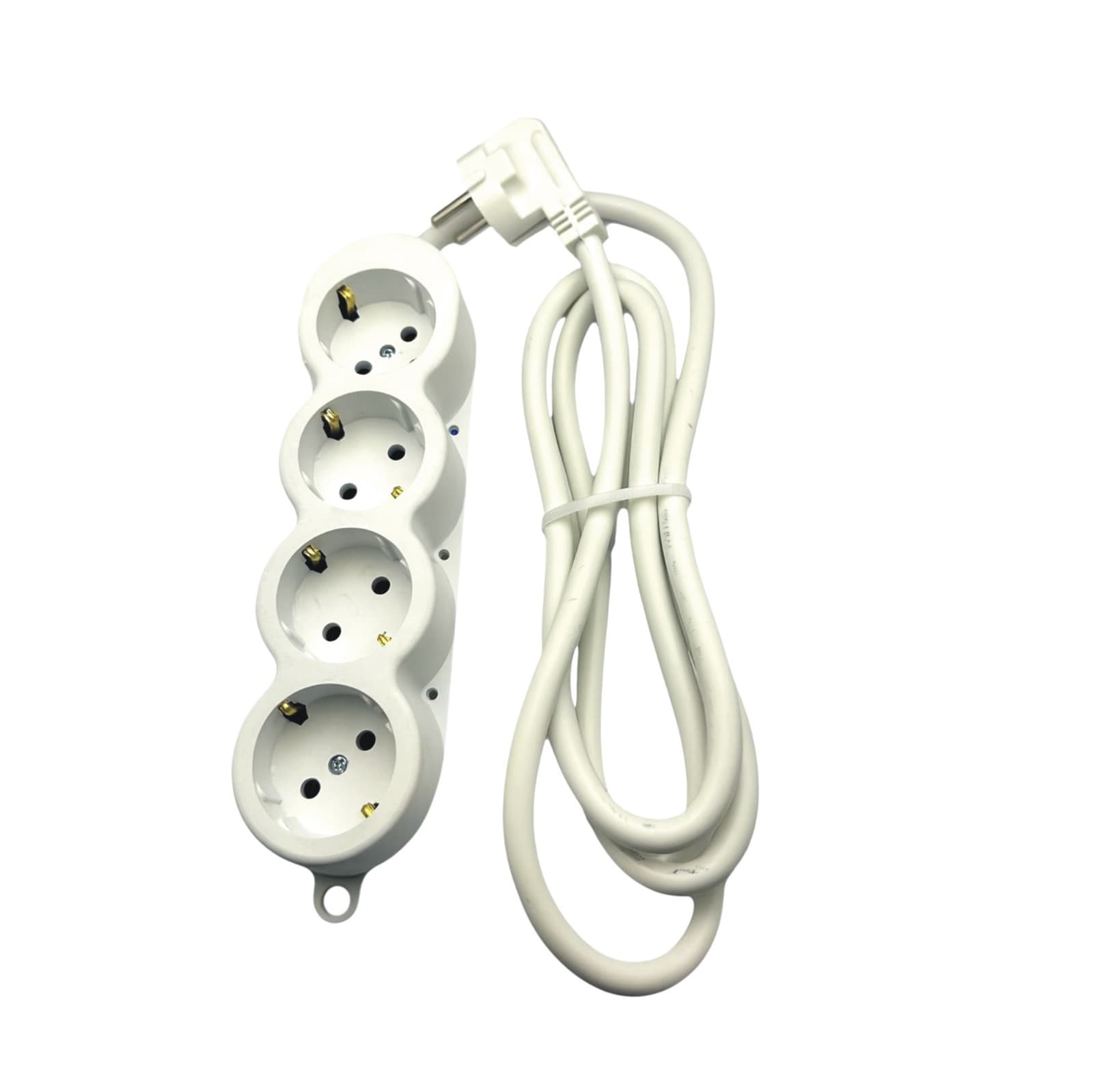Prelungitor cauciuc 4 prize 10M-Alb (3*2,5)