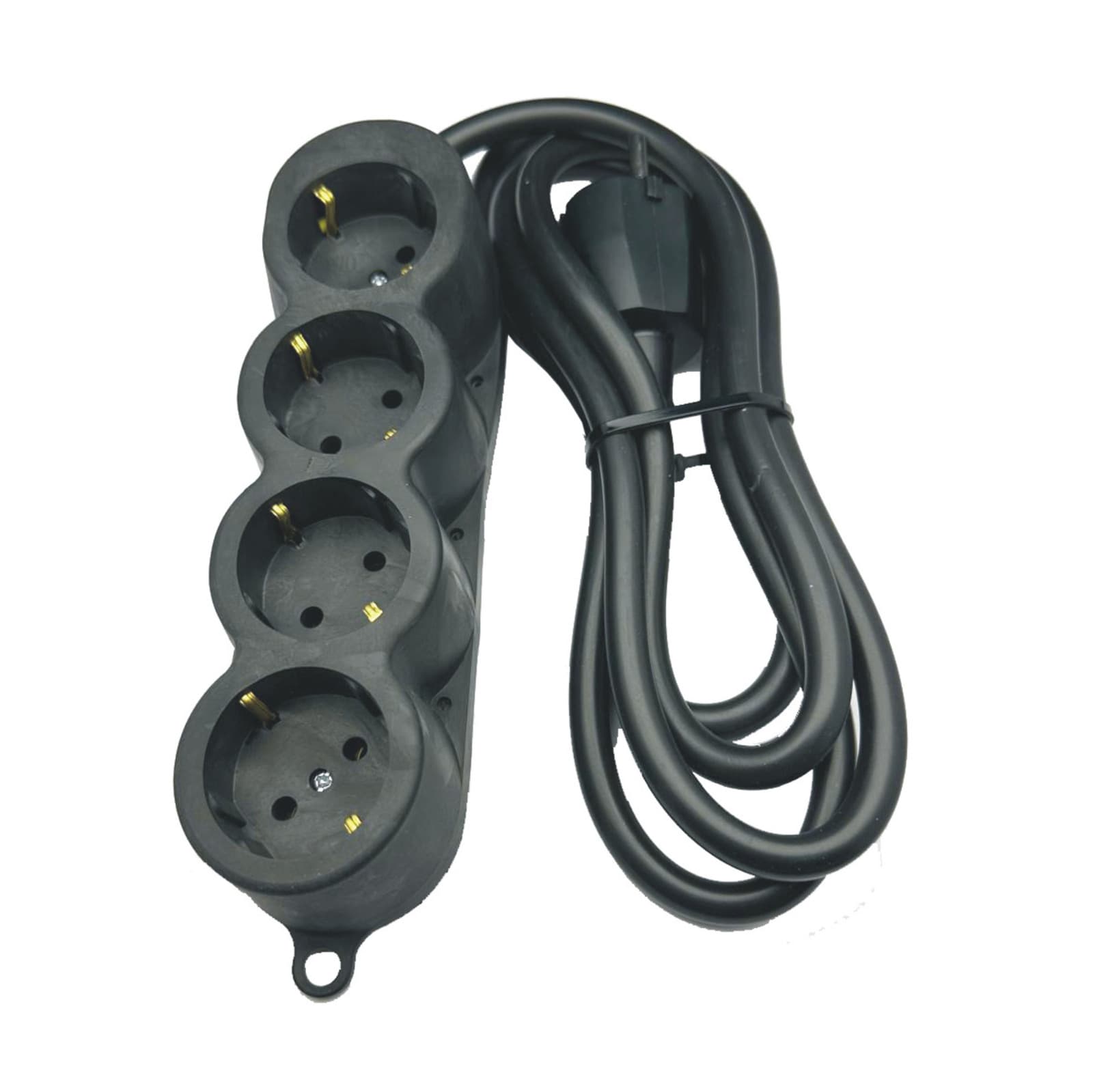 Prelungitor cauciuc 4 prize 3M-Negru (3*2,5)